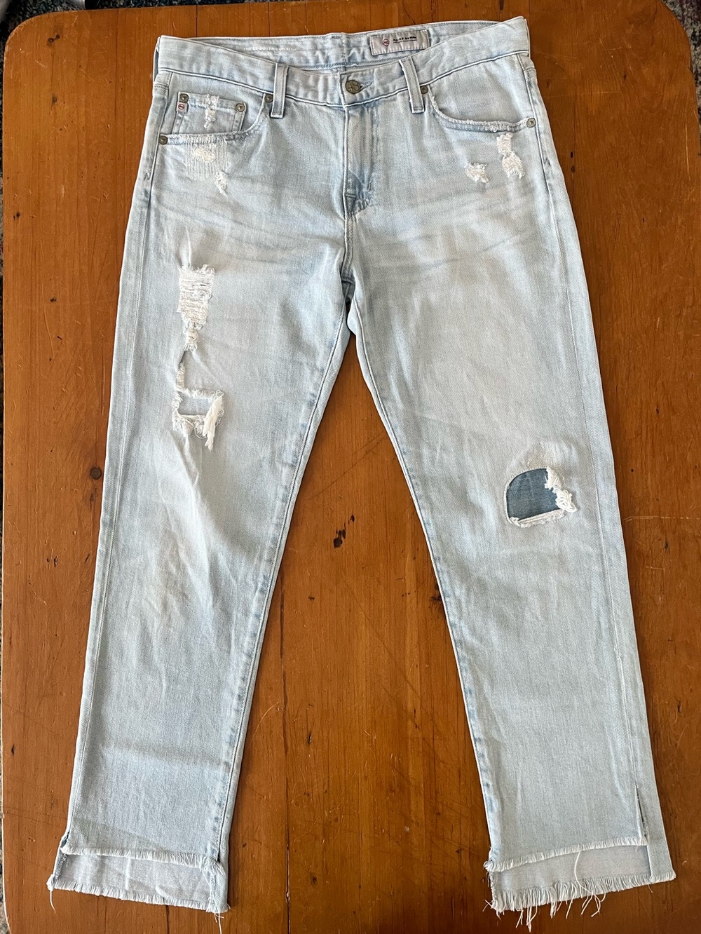 AG Adriano Goldschmied Ex-Boyfriend Slouchy Slim Light Wash Blue Denim Jeans